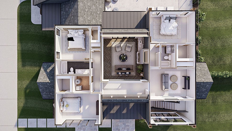 Modern Plan with 3303 Sq. Ft., 4 Bedrooms, 4 Bathrooms, 2 Car Garage Picture 26