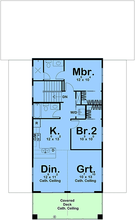 Barndominium, Country, Craftsman Garage-Living Plan 84919 with 2 Beds, 3 Baths, 3 Car Garage Second Level Plan