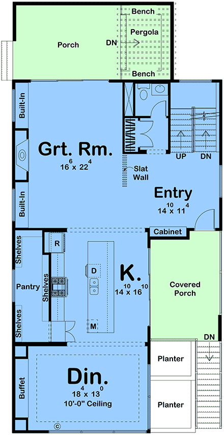 Contemporary, Modern House Plan 84923 with 3 Beds, 4 Baths, 2 Car Garage First Level Plan