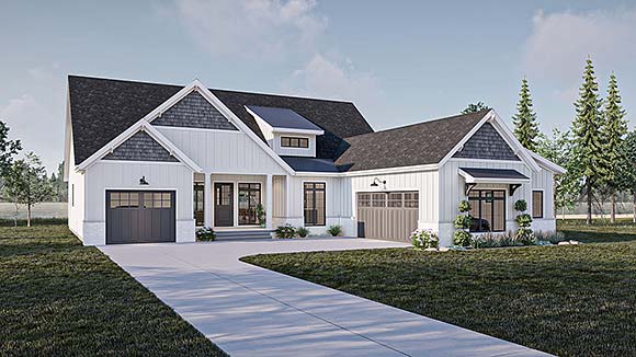 Contemporary, Country, Craftsman, New American, Traditional House Plan 84924 with 2 Beds, 2 Baths, 3 Car Garage Elevation