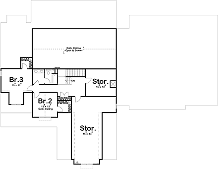 Contemporary, Country, Craftsman, Farmhouse, New American, Traditional House Plan 84929 with 3 Beds, 3 Baths, 5 Car Garage Second Level Plan