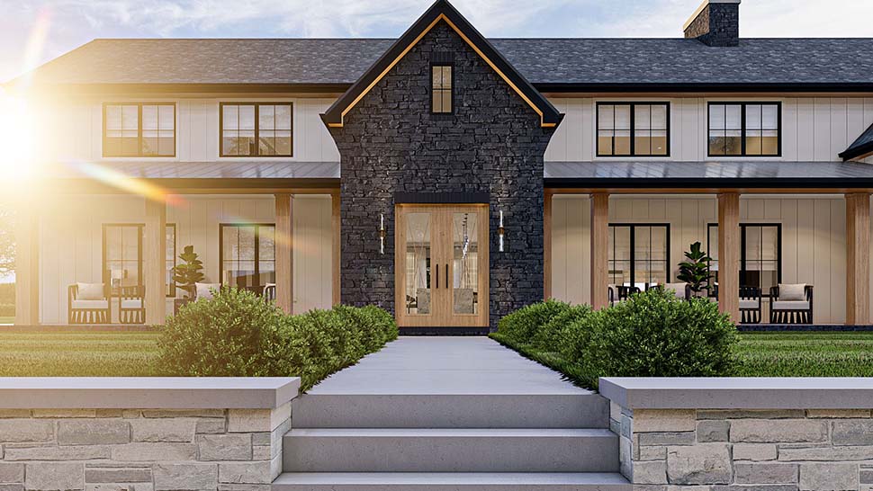 Barndominium, Country, Farmhouse Plan with 3064 Sq. Ft., 4 Bedrooms, 4 Bathrooms, 4 Car Garage Picture 4