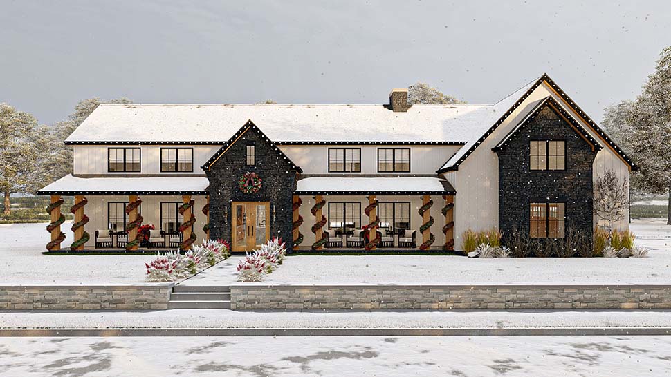 Barndominium, Country, Farmhouse Plan with 3064 Sq. Ft., 4 Bedrooms, 4 Bathrooms, 4 Car Garage Picture 5