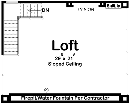 Contemporary, Modern Misc Plan 84937 with 1 Beds, 1 Baths Second Level Plan