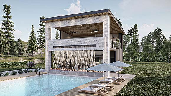 Contemporary, Modern Misc Plan 84937 with 1 Beds, 1 Baths Elevation