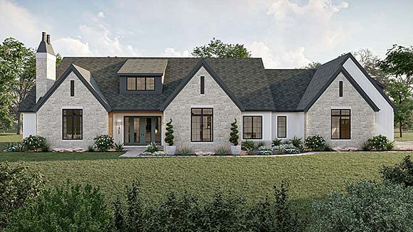 Contemporary, Cottage, Country, European House Plan 84939 with 3 Beds, 3 Baths, 3 Car Garage Elevation