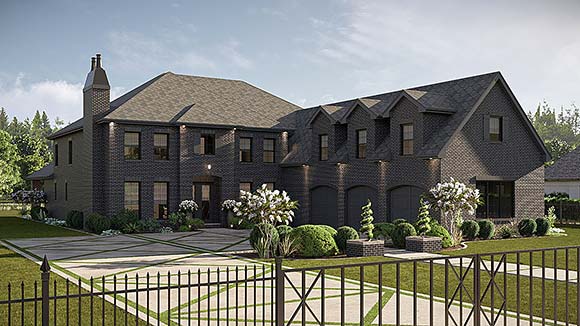 Colonial, European House Plan 84957 with 5 Beds, 5 Baths, 3 Car Garage Elevation