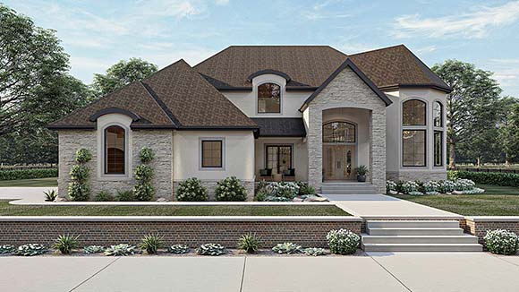 Traditional House Plan 84968 with 4 Beds, 4 Baths, 4 Car Garage Elevation