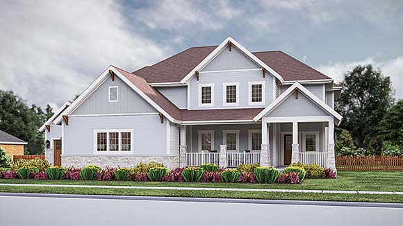 Craftsman, Traditional House Plan 84969 with 4 Beds, 4 Baths, 3 Car Garage Elevation