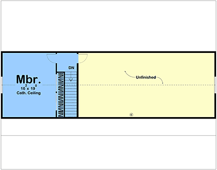 Barndominium, Cabin House Plan 84982 with 1 Beds, 1 Baths, 3 Car Garage Second Level Plan
