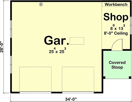 Contemporary, Craftsman, Farmhouse 2 Car Garage Plan 84987 First Level Plan