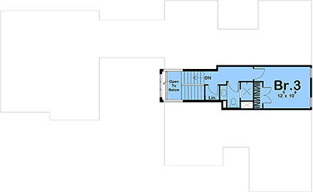 French Country House Plan 84991 with 3 Beds, 3 Baths, 2 Car Garage Second Level Plan