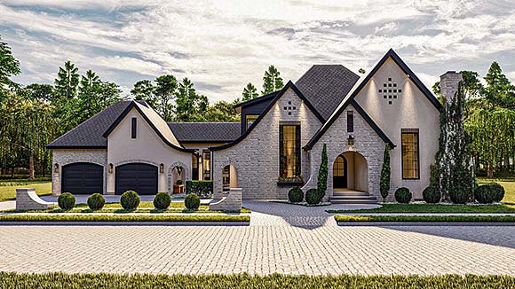French Country House Plan 84991 with 3 Beds, 3 Baths, 2 Car Garage Elevation