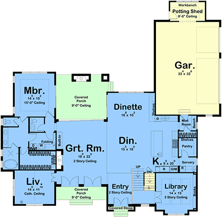Contemporary, Cottage, European House Plan 84994 with 4 Beds, 4 Baths, 3 Car Garage First Level Plan
