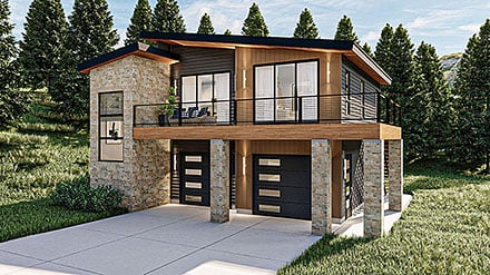 Garage-Living Plan 84997