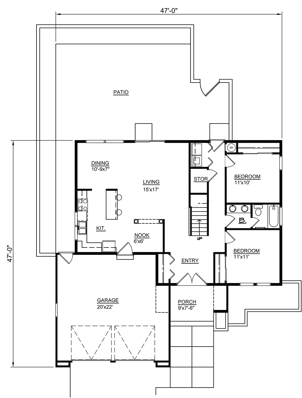 Southwest House Plan 85000 with 3 Beds, 2 Baths, 2 Car Garage Level One