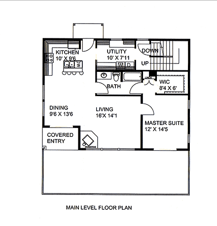 Coastal, Craftsman House Plan 85104 with 2 Beds, 3 Baths, 2 Car Garage First Level Plan