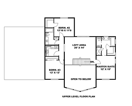 Cabin, Craftsman House Plan 85109 with 4 Beds, 3 Baths, 2 Car Garage Second Level Plan