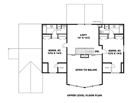 Cabin, Log House Plan 85110 with 4 Beds, 5 Baths, 3 Car Garage Second Level Plan