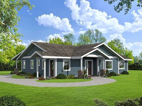 Ranch House Plan 85111 with 3 Beds, 2 Baths Elevation