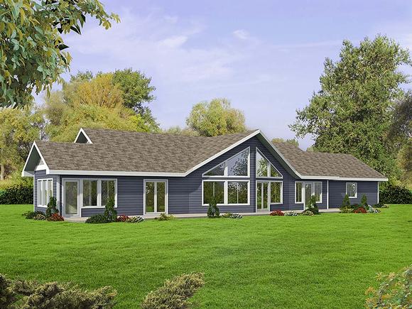 Ranch House Plan 85116 with 2 Beds, 2 Baths, 2 Car Garage Elevation
