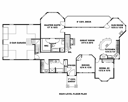Country, Craftsman, Traditional House Plan 85127 with 4 Beds, 4 Baths, 2 Car Garage First Level Plan