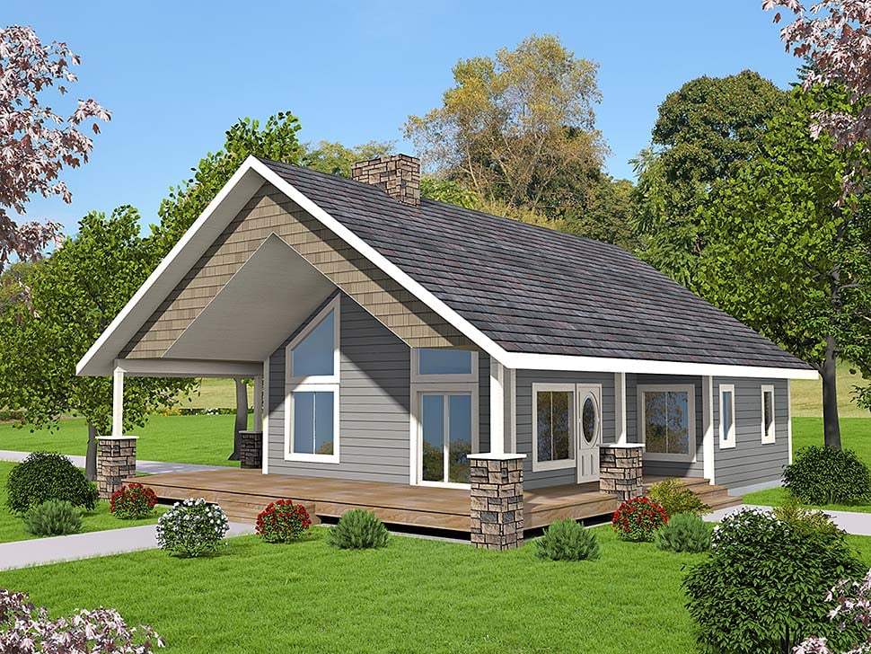 Cabin, Contemporary, Ranch House Plan 85129 with 2 Beds, 2 Baths Elevation