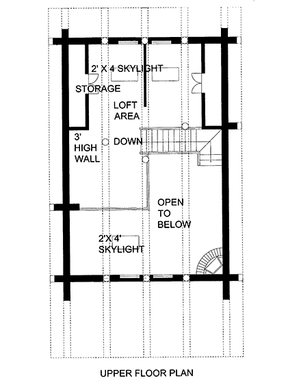 Cabin, Log House Plan 85144 with 1 Beds, 1 Baths Second Level Plan
