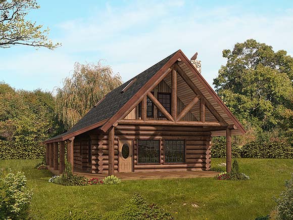 Cabin, Log House Plan 85144 with 1 Beds, 1 Baths Elevation