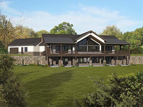 Contemporary, Mediterranean House Plan 85147 with 3 Beds, 4 Baths, 4 Car Garage Elevation