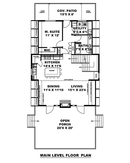 A-Frame House Plan 85149 with 2 Beds, 2 Baths First Level Plan