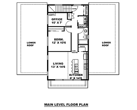 Barndominium Garage-Living Plan 85150 with 1 Beds, 1 Baths, 3 Car Garage Second Level Plan