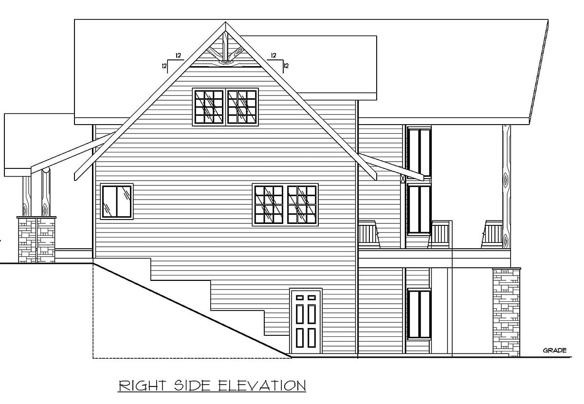 Cabin, Craftsman Plan with 2473 Sq. Ft., 3 Bedrooms, 3 Bathrooms, 2 Car Garage Picture 2