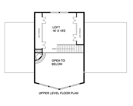 A-Frame, Cabin, Craftsman House Plan 85159 with 3 Beds, 2 Baths Second Level Plan