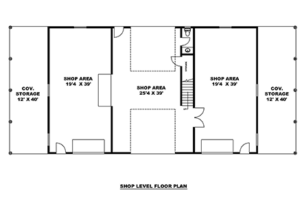 Barndominium Garage-Living Plan 85165, 4 Car Garage First Level Plan