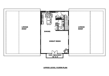 Barndominium Garage-Living Plan 85165, 4 Car Garage Second Level Plan