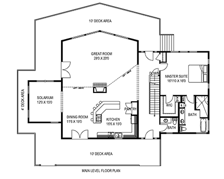 A-Frame, Cabin, Craftsman House Plan 85166 with 3 Beds, 4 Baths First Level Plan
