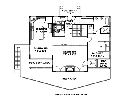 Cabin, Coastal, Craftsman House Plan 85169 with 3 Beds, 4 Baths, 2 Car Garage First Level Plan