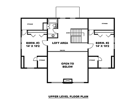 Cabin, Coastal, Craftsman House Plan 85169 with 3 Beds, 4 Baths, 2 Car Garage Second Level Plan
