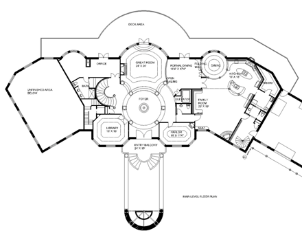 Florida, Mediterranean, Traditional House Plan 85202 with 7 Beds, 7 Baths, 6 Car Garage First Level Plan