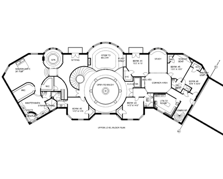 Florida, Mediterranean, Traditional House Plan 85202 with 7 Beds, 7 Baths, 6 Car Garage Second Level Plan