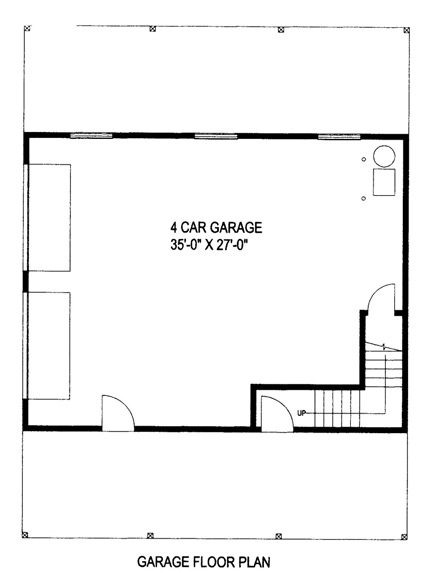 Country, Southern 4 Car Garage Apartment Plan 85207 with 2 Beds, 1 Baths First Level Plan