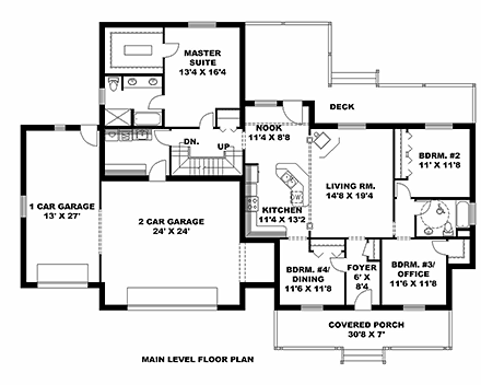 House Plan 85209 - Traditional Style with 2022 Sq Ft, 4 Bed, 4 Ba