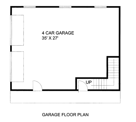 4 Car Garage Plan 85211 with 2 Beds, 1 Baths First Level Plan