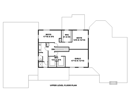 Contemporary, Southwest House Plan 85217 with 3 Beds, 3 Baths, 3 Car Garage Second Level Plan