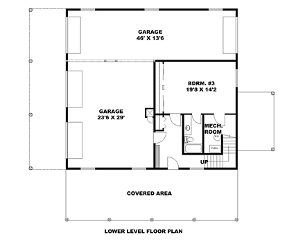 Contemporary, Traditional House Plan 85219 with 3 Beds, 3 Baths, 4 Car Garage First Level Plan