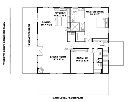 Contemporary, Traditional House Plan 85219 with 3 Beds, 3 Baths, 4 Car Garage Second Level Plan