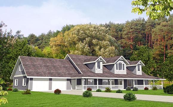 Country, Southern House Plan 85225 with 4 Beds, 5 Baths, 3 Car Garage Elevation