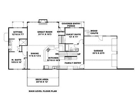 Contemporary, Traditional House Plan 85228 with 6 Beds, 4 Baths, 2 Car Garage First Level Plan
