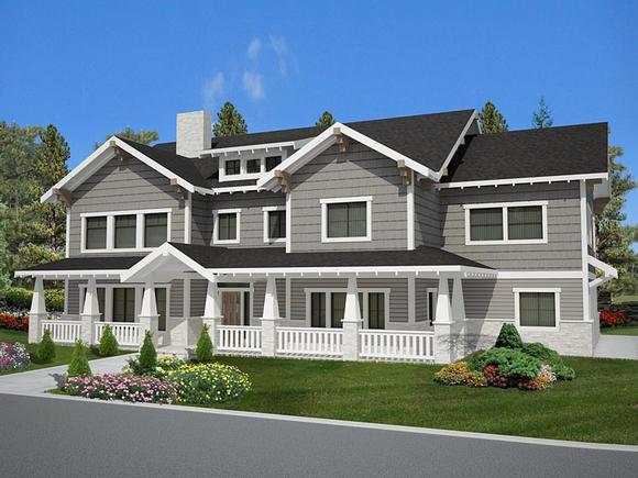 Bungalow, Country, Craftsman, Traditional House Plan 85238 with 6 Beds, 5 Baths, 3 Car Garage Elevation